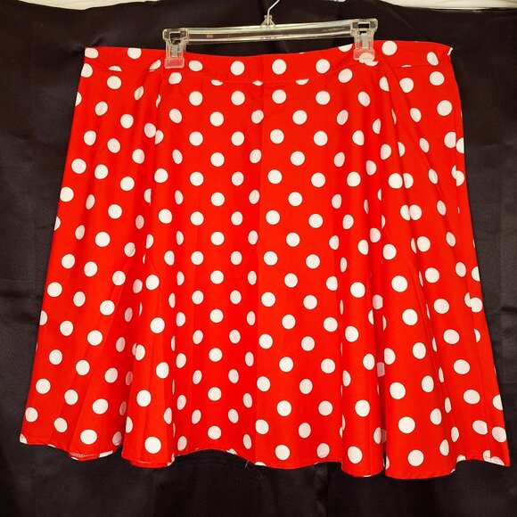 Fun Red w/ White Polka Dot Skirt Sz 3XL - Picture 1 of 6